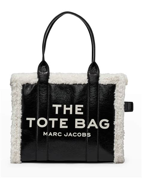 Marc Jacobs Traveler Faux Fur And Leather Tote Bag Neiman Marcus