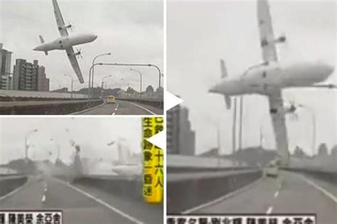Taiwan Transasia Plane Crash Watch Shocking Moment Aircraft Drops From