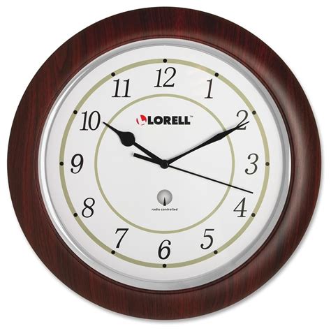 Lorell Radio Control Wall Clock Digital Quartz Atomic Transitional