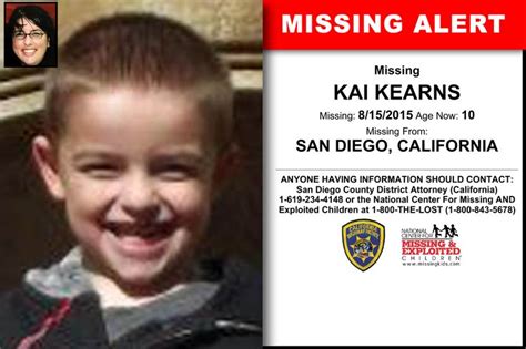 Kai Kearns Age Now 10 Missing 08152015 Missing From San Diego
