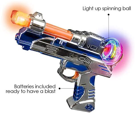 Super Spinning Space Blaster Toy Gun Set With Flashing Leds And Sound