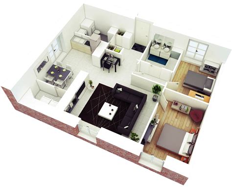 Small House 3d Floor Plan Floorplansclick