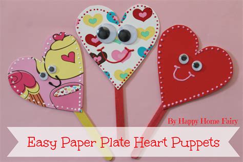 Easy Paper Plate Heart Puppets Happy Home Fairy