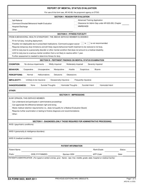 Da Form 3822 2020 2022 Fill And Sign Printable Template Online Us