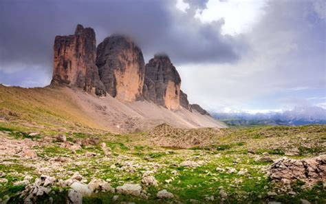 Sunset In Sexten Dolomites Tyrol Italy Paternkofel Left Paternkofel And