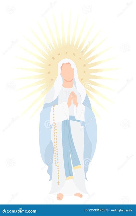 Rosary And Mary Of Guadalupe Illustrations Cartoon Vector