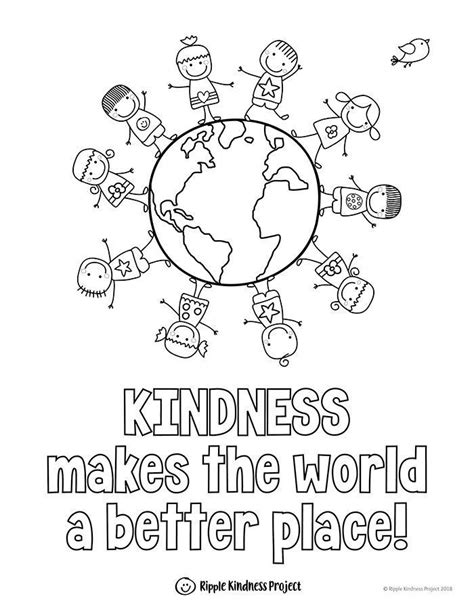 KINDNESS COLORING PAGES Activity -Character Traits Quotes Bulletin