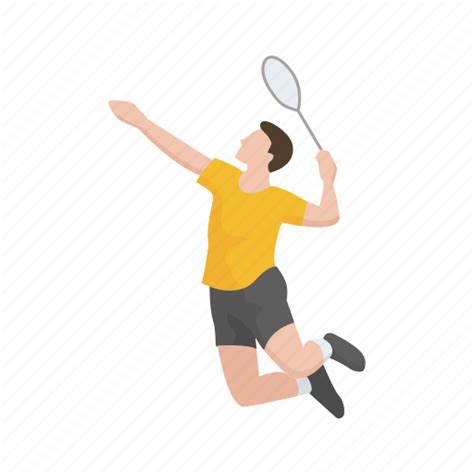 Badminton, badminton player, games, male player, player, sports, yard games icon