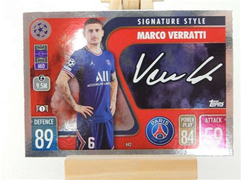 Topps Match Attax 202122 Marco Verratti Signature Style Foil Cardpsg