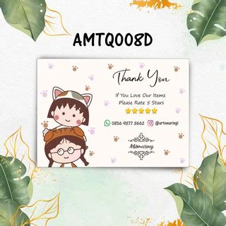 Kartu Ucapan / Thanks Card untuk Online Shop / Coupon Souvenir / Ucapan