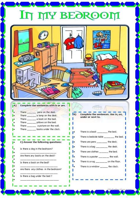 In My Bedroom English Esl Worksheets Learning English For Kids