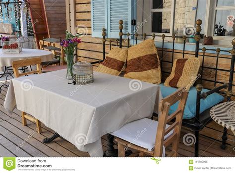 Tables And Chairs In Cafe Or Restaurants Outside Stock Image Image