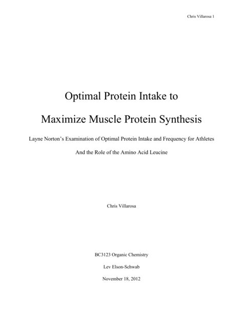 Optimal Protein Intake To Maximize Muscle Protein Synthesis