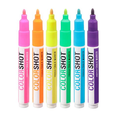 Premium Chalk Markers Bright 6 Pack Colorshot Paint