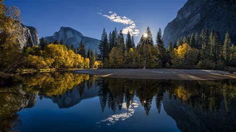Wallpaper California Yosemite National Park Mountains Forest Lake