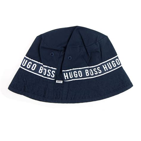 Hugo Boss Kids Logo Bucket Hat Navy Onu