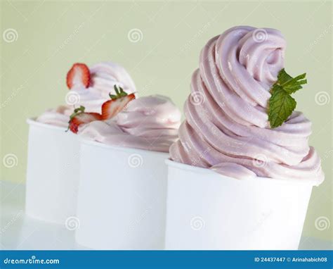 Frozen Soft Serve Yogurt Stock Image Image Of Softness 24437447