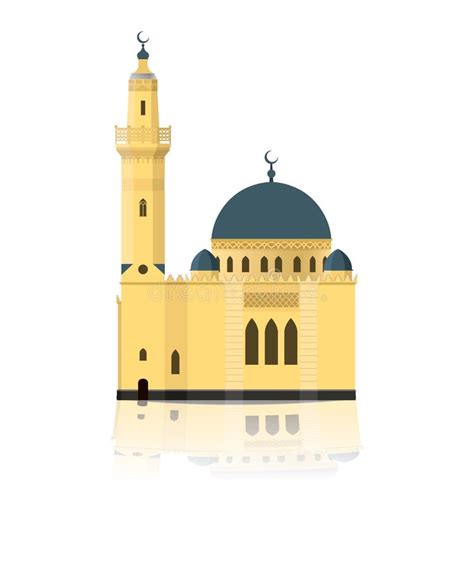 Beautiful Islamic Mosque Cartoon Isolated Stock Vector Illustration