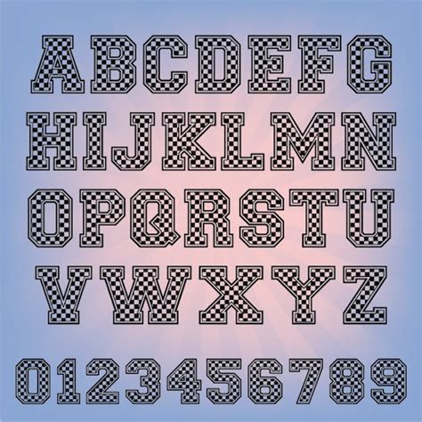 Checkered Flag Sport Font Svg Dxf Eps Cutting Files For Silhouette
