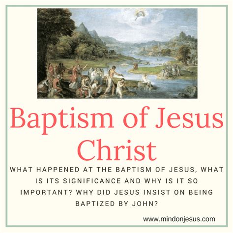 Baptism Of Jesus Christ By John And Its Importance Mind On Jesus