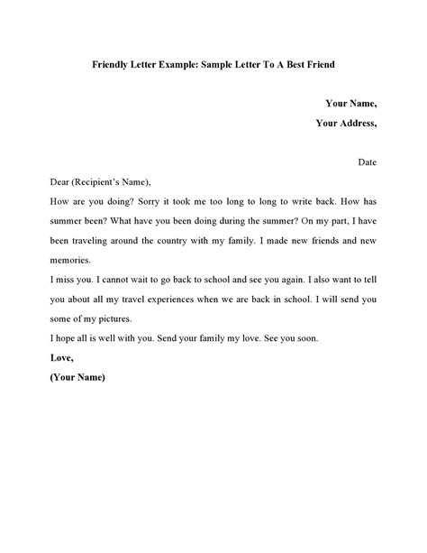 Friendly Letter Format Template Personal | Hot Sex Picture