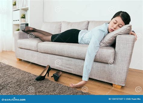 She Is Extremely Tired From Work Stock Image Image Of House Sleeping