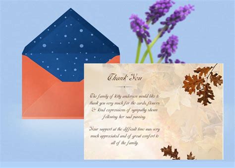 Zara Krome Thank You Card Flowers Funeral 5 Examples Of Thank You
