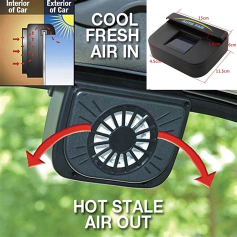 Auto Solar Powered Car Window Windshield Auto Air Vent Cooling Fan