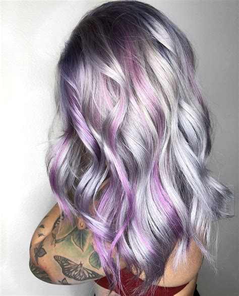 The Best 25 Color Dark Purple Hair With Silver Highlights