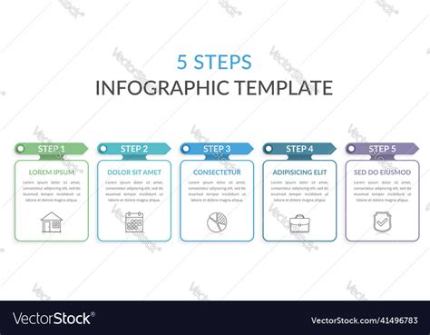 5 Steps Infographic Template Royalty Free Vector Image
