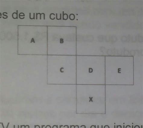A Figura Mostra A Planificação Das Faces De Um Cubo