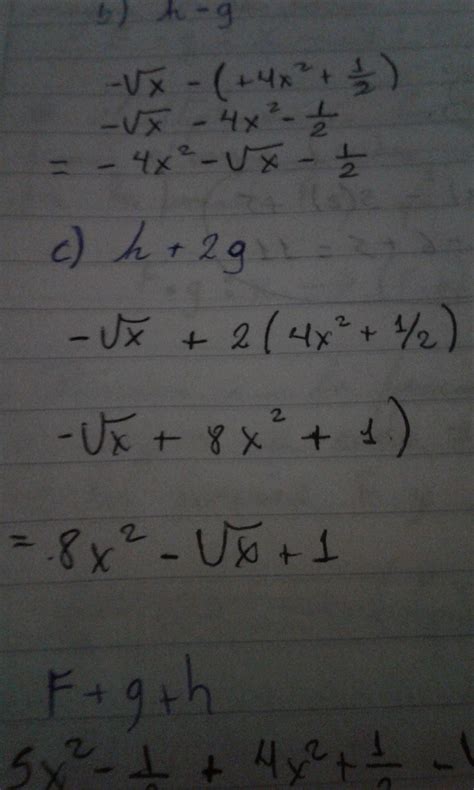 8. Dadas las siguientes funciones: h : x ↦ h(x)= -√x; g : x ↦ g(x ...