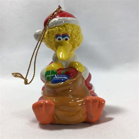 Big Bird Sesame Street Santa Bag Toys Christmas Ornament
