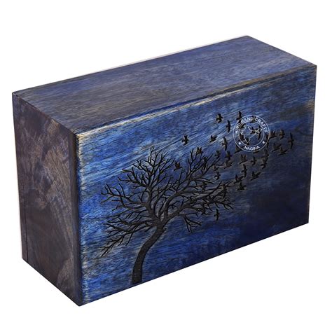 Buy Hind Handicrafts Wooden Box Funeral Cremation Urns For Human Ashes