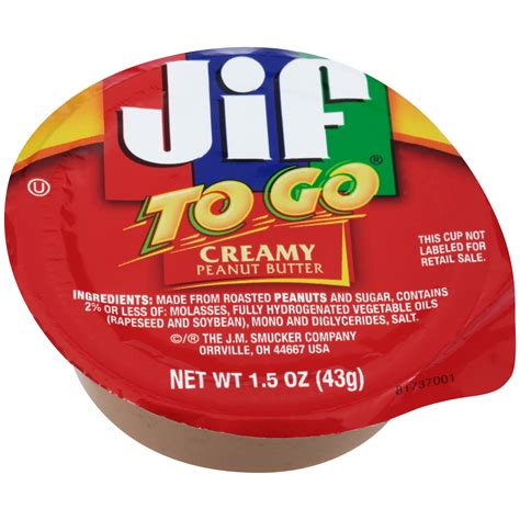Jif To Go Creamy Peanut Butter 43 Gr Bumbox