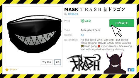 How To Get A Trash Gang Mask On Roblox Youtube