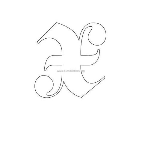 Uppercase Old English Wall Stencil Letter X Letter Stencils Wall