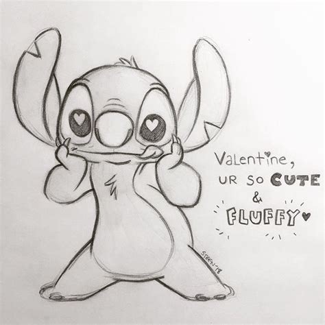 Happy Valentines Day Everyone Stitch Disney Drawing Pencil