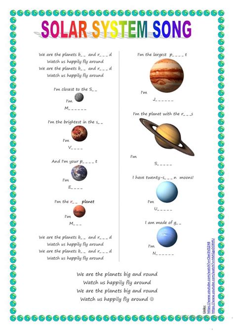 11 Free Esl Planets Worksheets