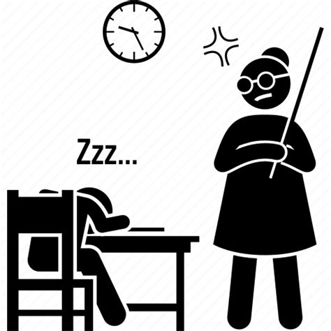 Angry Sleep Sleeping Sleepy Student Teacher Tired Icon Download