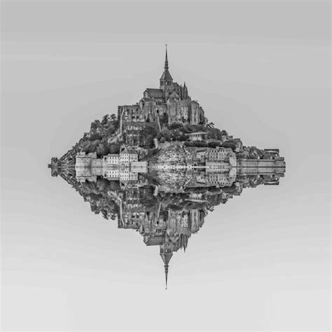 Le Mont Saint Michel Van Rene Ladenius Digital Art Op Canvas Behang En