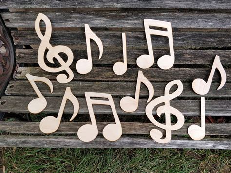 10 Music Notes Wood Choose Your Size Decoration Music Teacher