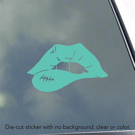 biting lip vinyl sticker decal kink domme sexy bdsm submissive etsy