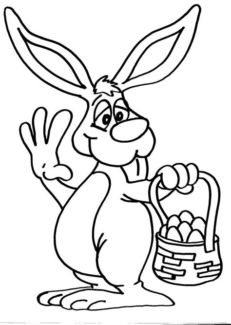 Simple free rabbit coloring page to print and color. Running Bunny coloring page - Free Coloring Library