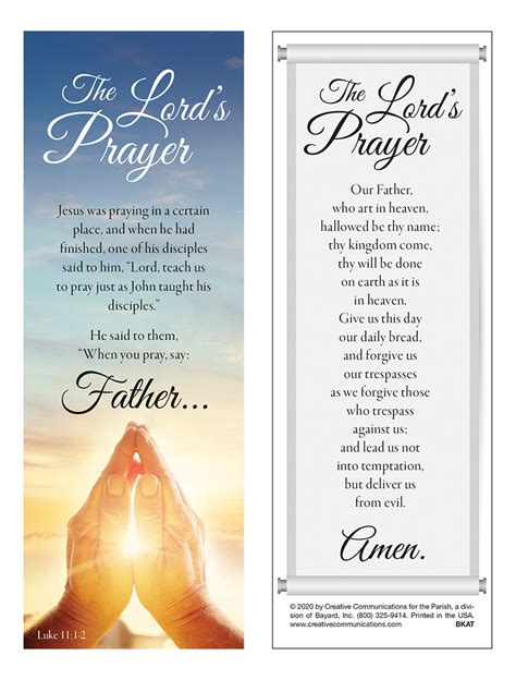 Lords Prayer Bookmark Set Of 25 Productgoods Creative
