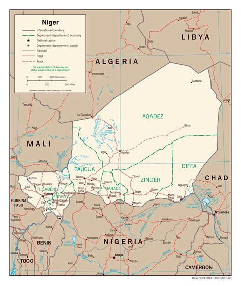Detailed Administrative Map Of Niger Niger Detailed Administrative Map