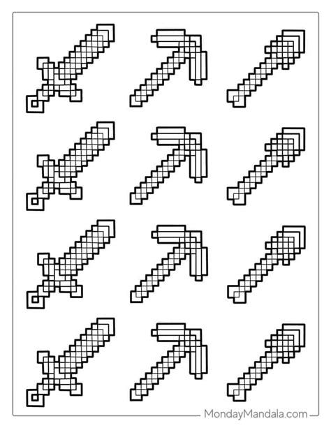 Minecraft Pickaxe Coloring Pages 9312 Hot Sex Picture