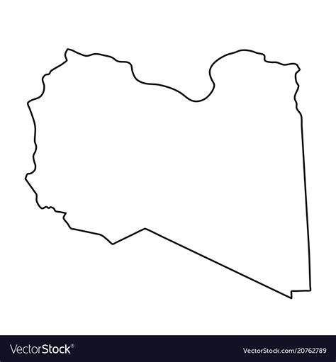 Libya Map Of Black Contour Curves On White Vector Image