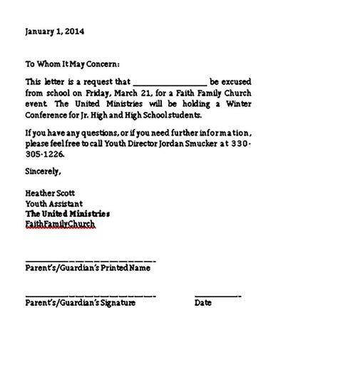 Formal Excuse Letter Format Mous Syusa