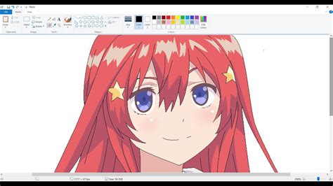 Speed Drawing Draw Anime On Ms Paint Itsuki Nakano Youtube